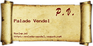 Palade Vendel névjegykártya